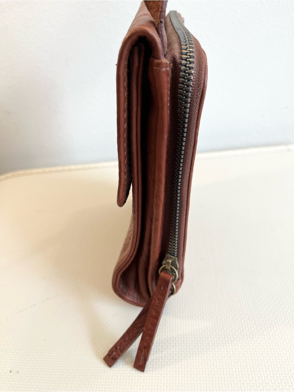 American Leather Co. Embossed Crossbody Bag - Brown - Picture 3 of 8